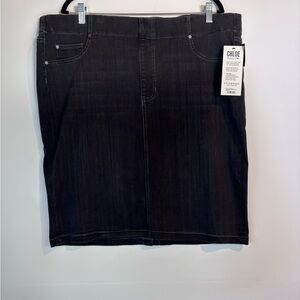Liverpool Los Angeles Zora Denim Knit Pencil Skirt Dark Grey 24W